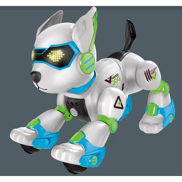 Robot Dog Toys for Kids, Remote Control Interactive Robotic Pet, Smart Programmable Puppy, Electric Intelligent Robo Perro with Voice Control, RC Stunt Music Imitation Animals Toy, Green