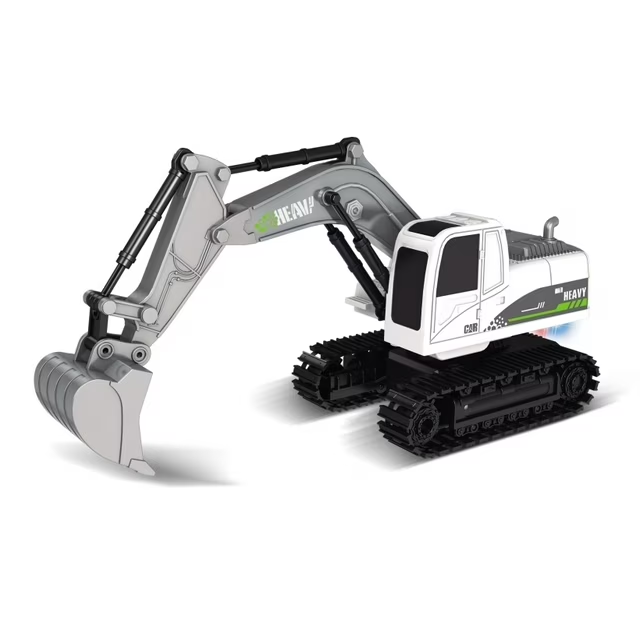 Excavator Toy for Boys,Remote Control Excavator with 11 Channels, Auto-Demonstration, Music, Sounds 2.4Ghz, RC Construction Vehicles Gift for Kids Christmas Birthday Party