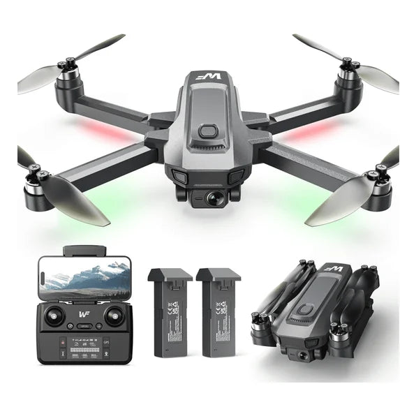 WeFone WF30 GPS Drones with Camera for Adults 4k,RC drone FPV 5G Wi-Fi Foldable Quadcopter for Beginners, Brushless Motor, Smart Return Home, 42 Mins Flight Time, 2 Batteries, Black