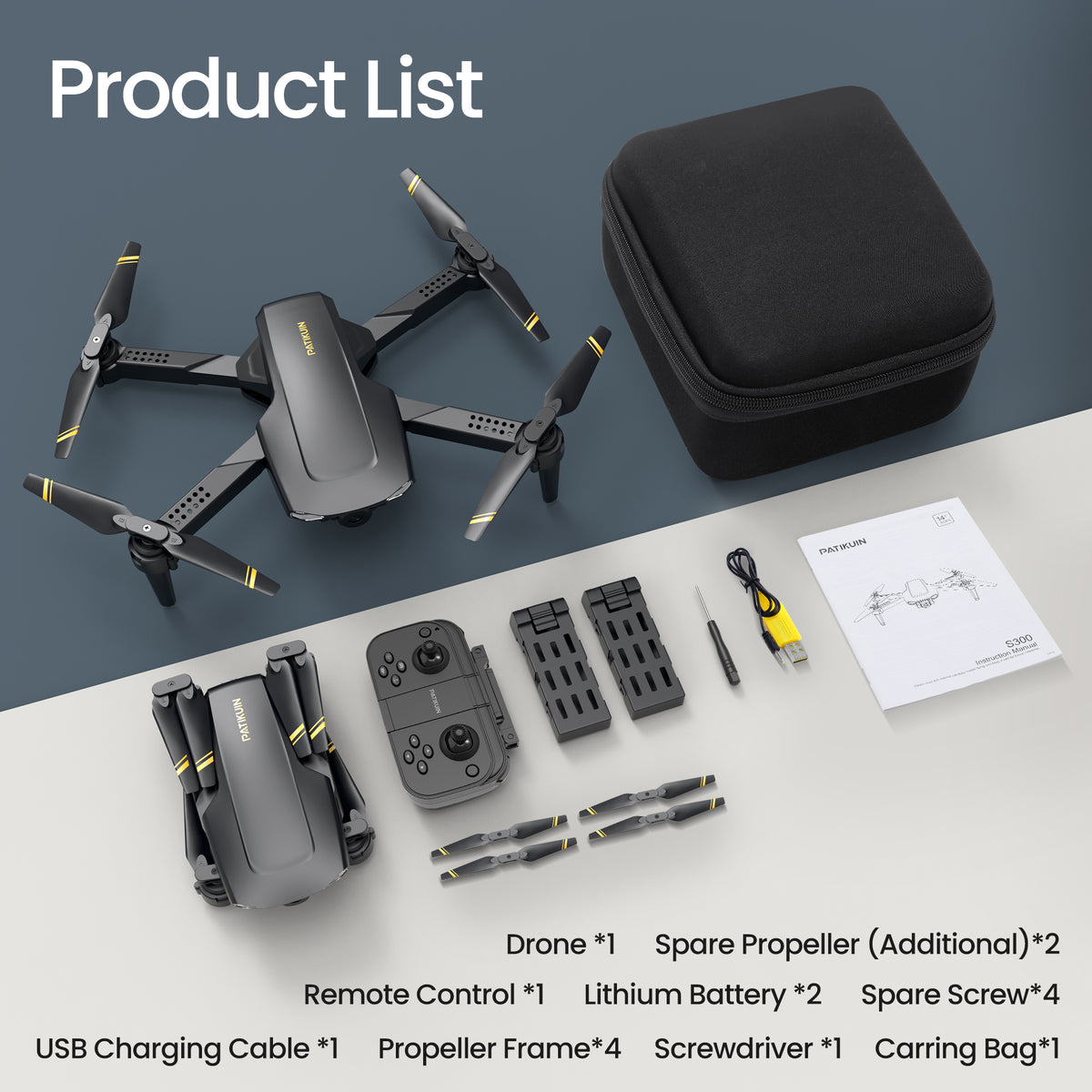 S300 FPV Drone with Camera for Adults and Kids, RC Quadcopter with 720P HD Camera and 5G WIFI Transmission, 2 Batteries, Black
