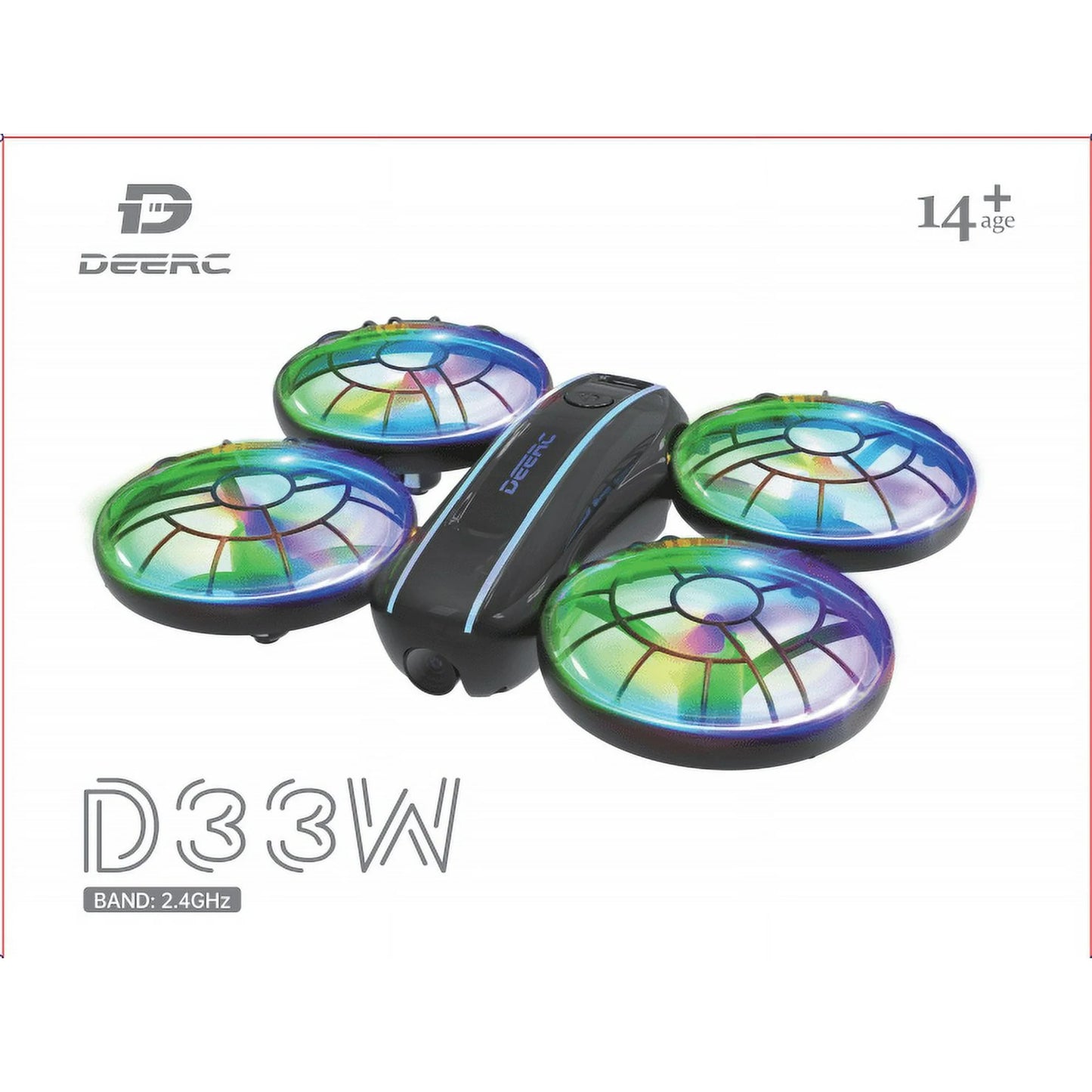 DEERC D33 Mini Drone with camera for Kids and Beginners,with LED Lights ,Altitude Hold,2 Batteries,Black
