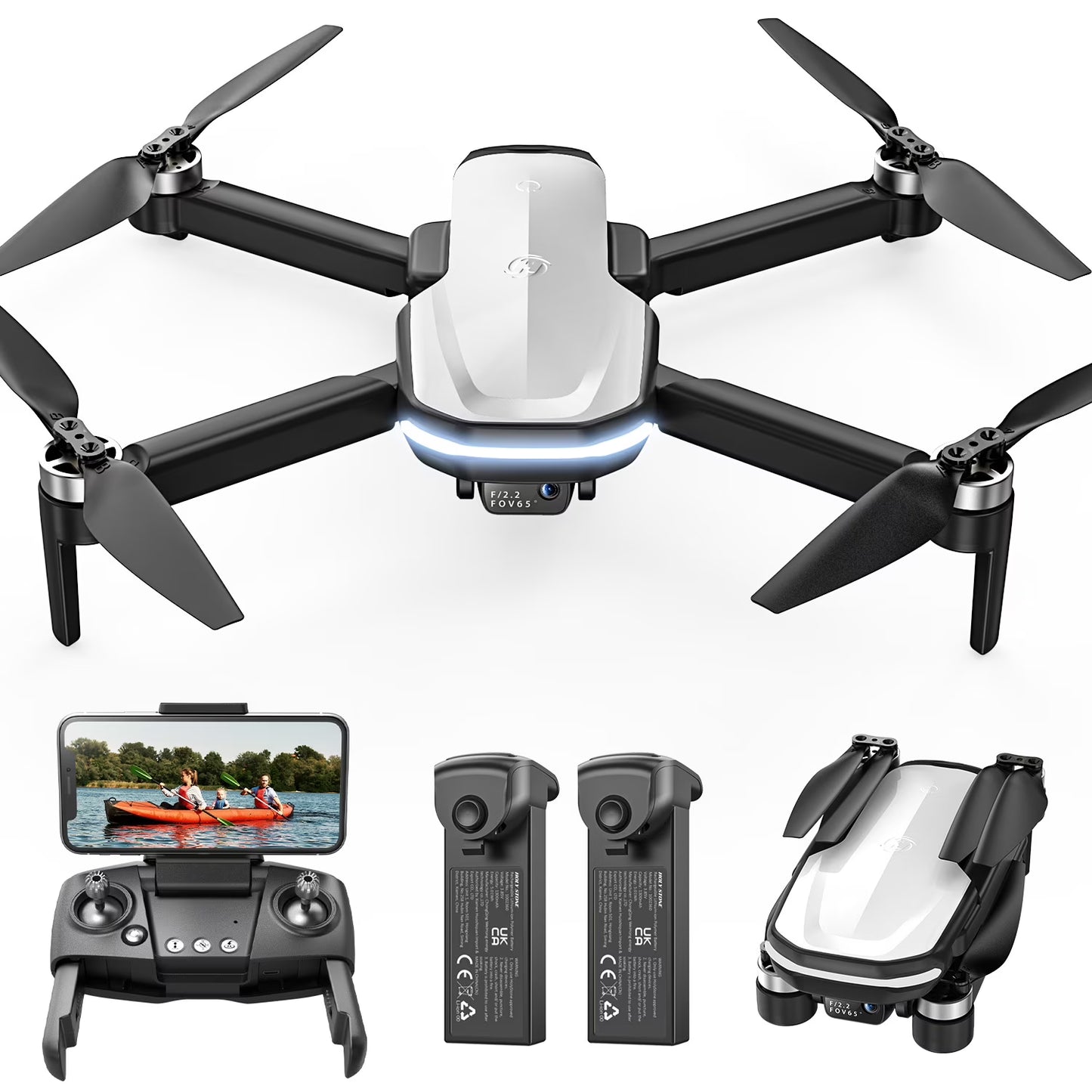 Holy Stone HS280 FPV Drone for Beginners, 1080P HD Camera, Foldable RC Quadcopter, Tap Fly, Voice Control, Gesture Selfie, Dual Modular Batteries, for Adults and Kids