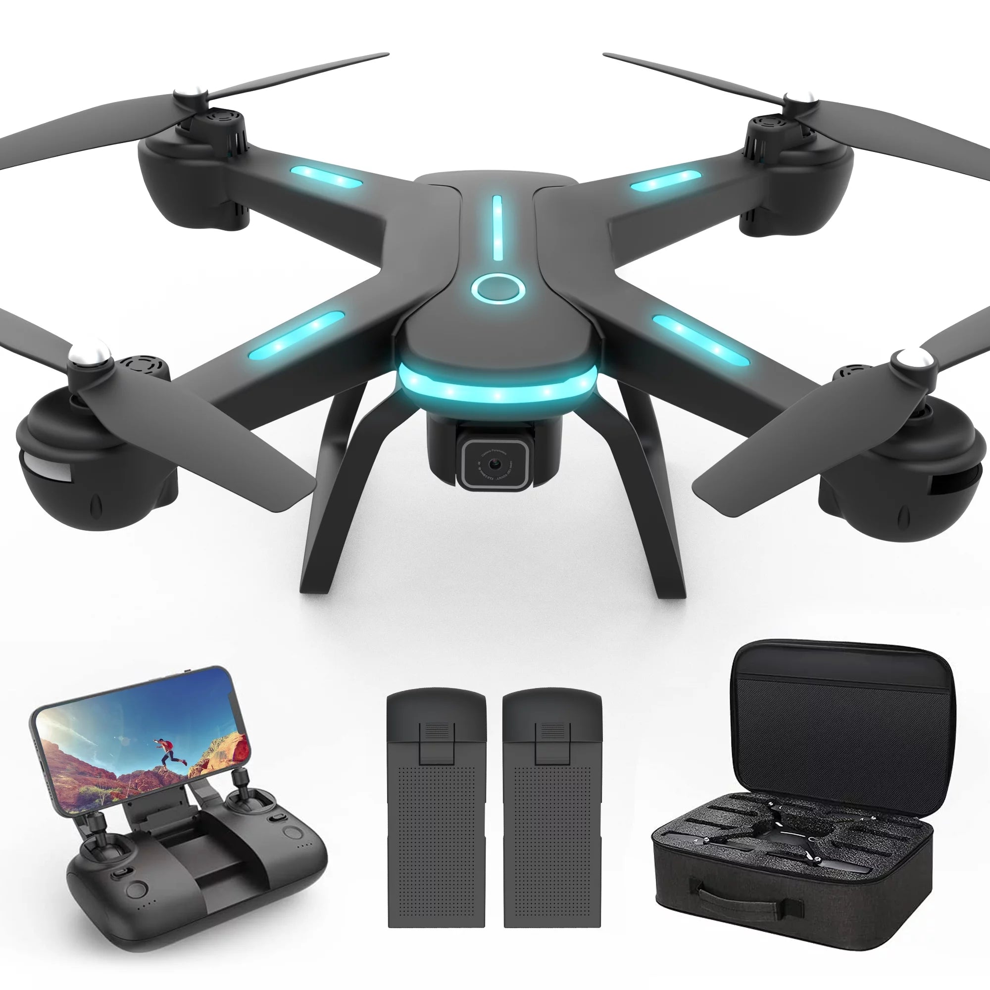 SIMREX X300C Mini Drohne mit Kamera 720P HD FPV, RC Quadcopter faltbar, Höhenhaltung, 3D-Flip, Headless-Modus, Schwerkraftkontrolle und 2 Batterien, Geschenke für Kinder, Erwachsene, Anfänger, Blau SIMREX X300C Mini Drohne mit Kamera 720P HD FPV, RC Quadcopter faltbar, Höhenhaltung, 3D-Flip, Headless-Modus, Schwerkraftkontrolle und 2 Batterien, Geschenke für Kinder, Erwachsene, Anfänger, Blau