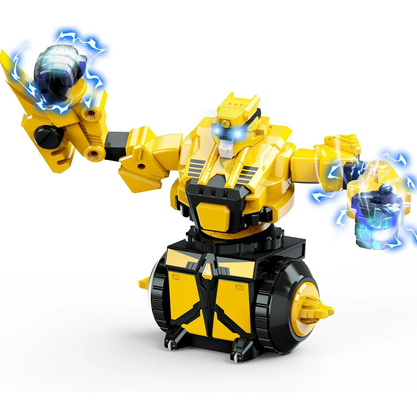Remote Control Robot Toys, Fighting Robot 360-Degree Rotatin, with Shields and Realistic Sound Effects, Dueling Robots for Kids Ages 6-8, Yellow
