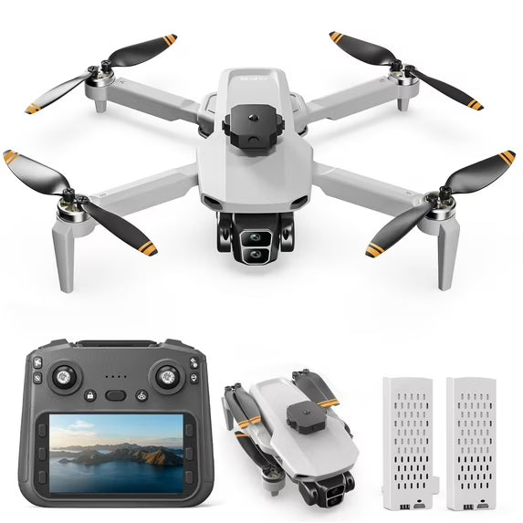 GPS Drone with Screen Remote Controller, Wefone L106 Drones with 4K Camera Under 249g, Lightweight, Brushless Motor, Obstacle Avoidance, Gray