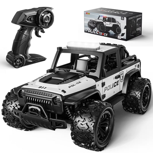 WeFone 1:16 Remote Control Car, 2.4GHz 20KM/H Speed RC Truck with LED Headlight, 2 batteries, White.