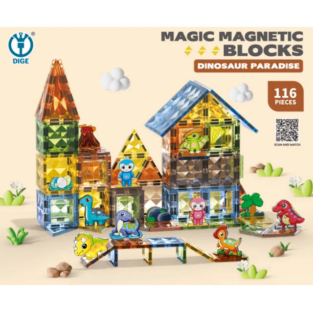 1106 Dinosaur Toys Magnet Building Blocks