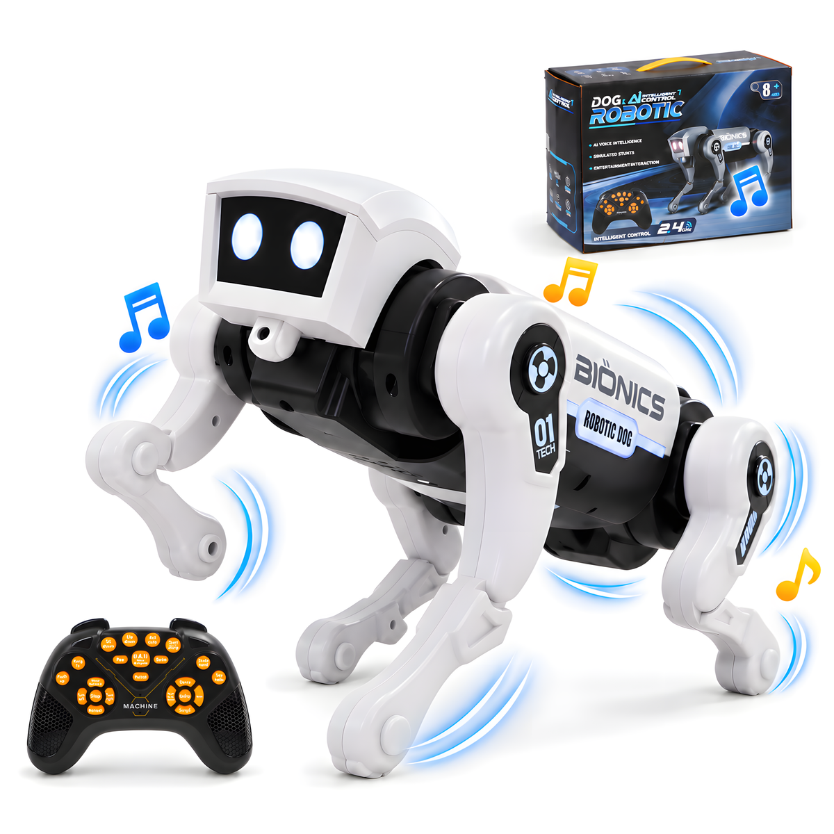 Smart Interactive Robot Dog for Kids, Remote Control Electronic Puppy with 15 Voice Commands, 30+ Actions, Programmable Dancing Walking STEM Robot Pet Toy for Boys Girls Ages 8+