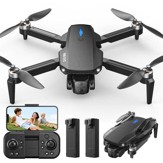 Wefone F88 Drone with 720P Camera for Kids and Adults, Gesture Control, 2 Batteries, Black