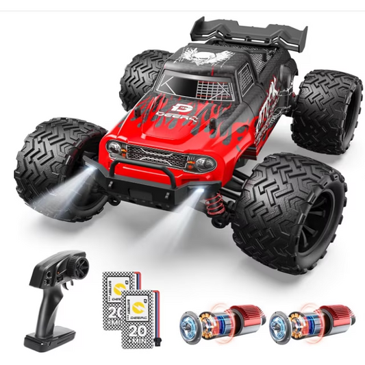DEERC 9500E 1:16 Scale All Terrain RC Car, 4x4 High Speed 40 KPH RC Truck, 2.4Ghz Remote Control Truck with 2 Batteries, Off-Road Monster Truck for Adults Kids