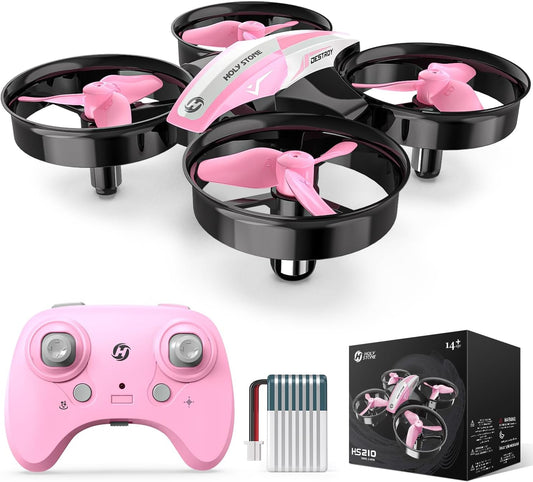 Holy Stone HS210 Mini Drone for Kids 8-12 and Beginners, RC Nano Quadcopter Indoor Drone with Circle Fly, Auto Hovering, 3D Flip, and Headless Mode, Great Gift Toy for Boys and Girls, Pink