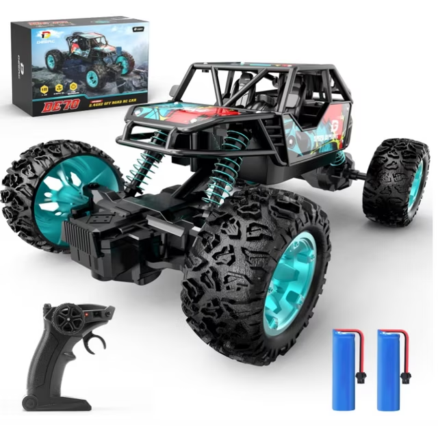 DEERC DE70 Remote Control Truck W/Metal Shell, 60+ Mins, 2.4G, 1:22 RC Cars Crawler for Boys, Monster Trucks, Toy Vehicle Car Gift for Kids Adults Girls