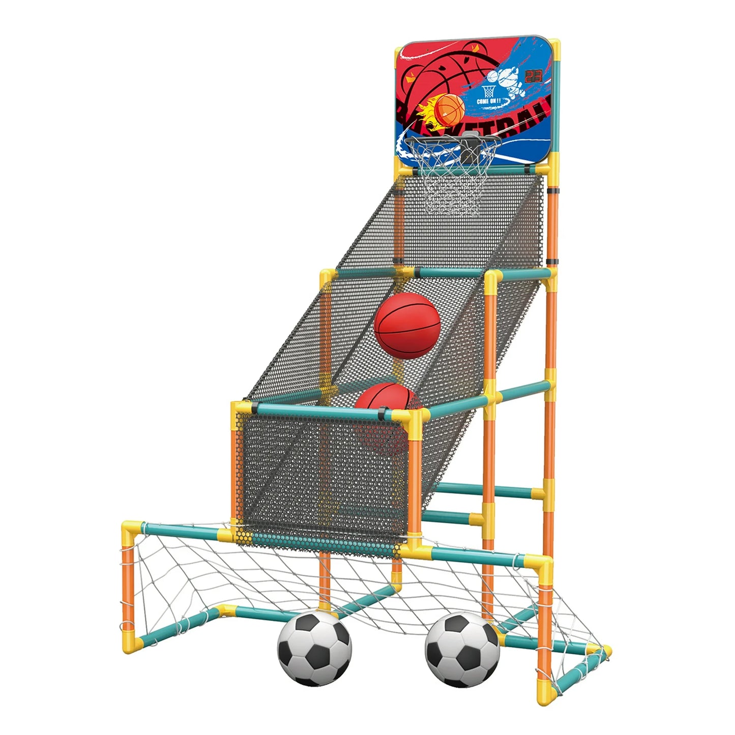 Basketball Hoop Game Set with 2 Balls Air Pump Adjustable Height Toddler Indoor Outdoor Basketball Goal Toy Birthday Gift for Boy Girl 3-5 4-8 Sport Play Toys 2 3 4 5 6 7 8 Year Old