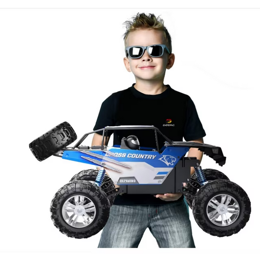 DEERC Large 1:8 Scale Monster Truck for Adults and Boys, Upgraded Remote Control Car With Realistic Sound, 4WD All Terrain RC Toy With 2 Batteries for 80 Minutes Play