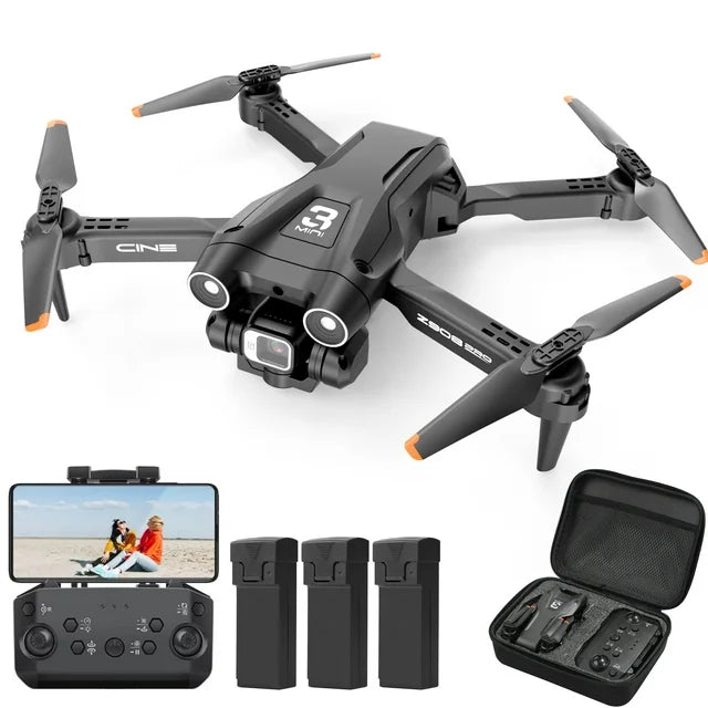 D96 Drone with 4K HD Dual Camera for Adults and Beginners Foldable Drone Follow Me Mode 3 Batteries 36mins Flight Time, Black