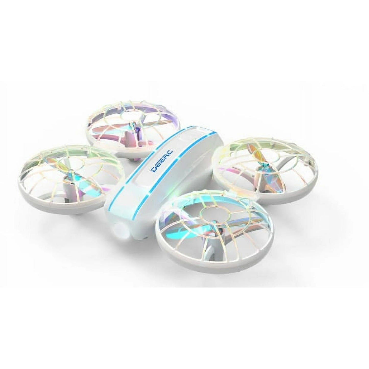DEERC D33 Mini Drone for Kids and Beginners,with LED Lights ,Altitude Hold,2 Batteries,White