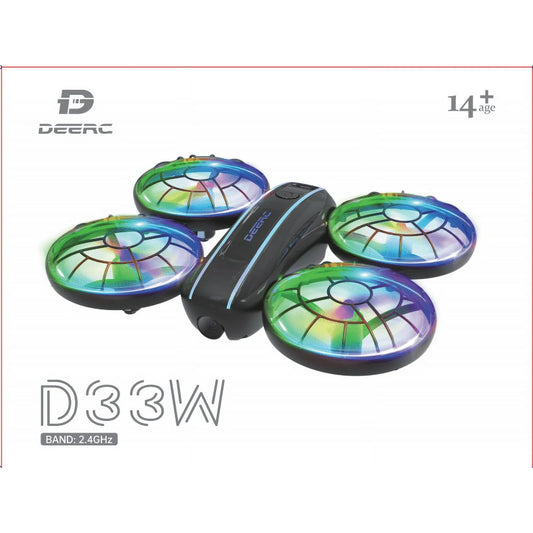 DEERC D33 Mini Drone with camera for Kids and Beginners,with LED Lights ,Altitude Hold,2 Batteries,Black