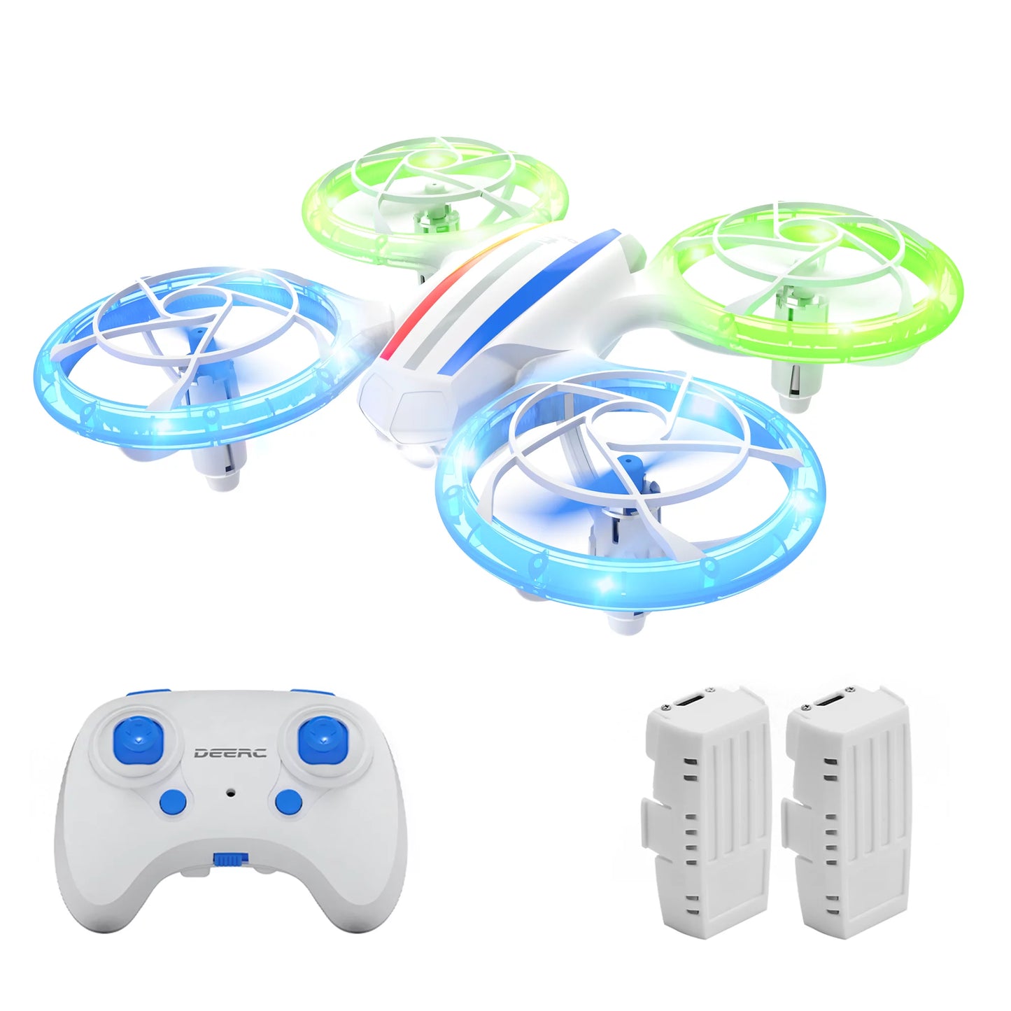Deerc D23 Mini Drones for Kids Beginners, RC Quadcopter Drone with 5 LED Light Changing Modes, Altitude Hold, 3D Flips