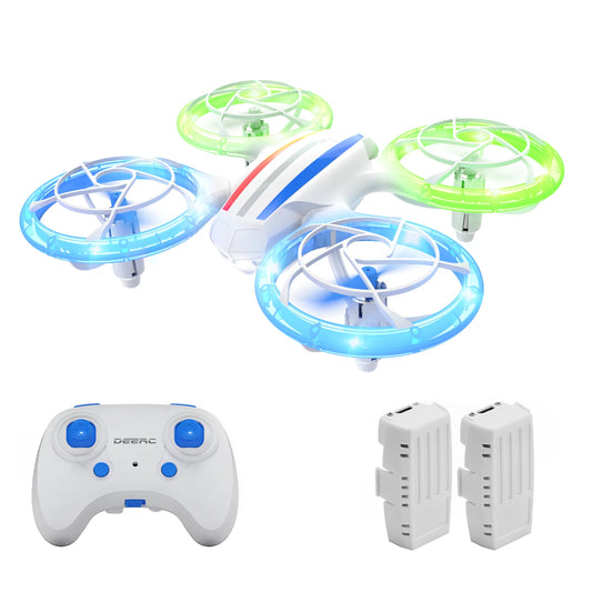 Deerc D23 Mini Drones for Kids Beginners, RC Quadcopter Drone with 5 LED Light Changing Modes, Altitude Hold, 3D Flips