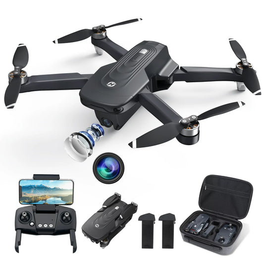 Holy Stone Drone HS175D with 4K Camera for Adults and Beginners, Foldable GPS Drone with Auto Return Home, Follow Me Mode, 2 Batteries Double the Flight Time, Black