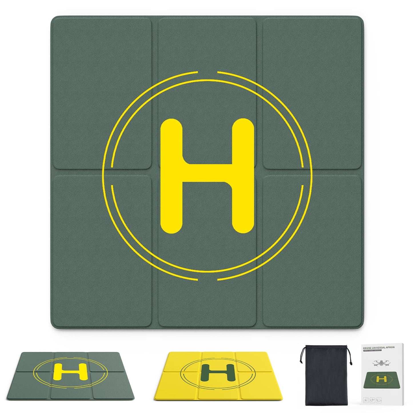 Holy Stone Drone landing pad 19.68 * 19.68 in simulated leather PU leather,Foldable， Including Bundle Pockets