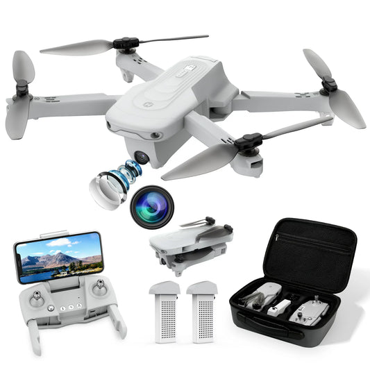 Holy Stone HS175 GPS Drone with Camera for Adults, RC Quadcopter with 2K Camera, Auto Return Home, 2 Batteries, Grey