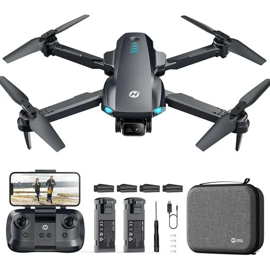 Holy Stone HS290 Foldable Drone with 1080P FPV Camera, Optical Flow, APP & Voice Gesture Control, 2 Batteries, Black