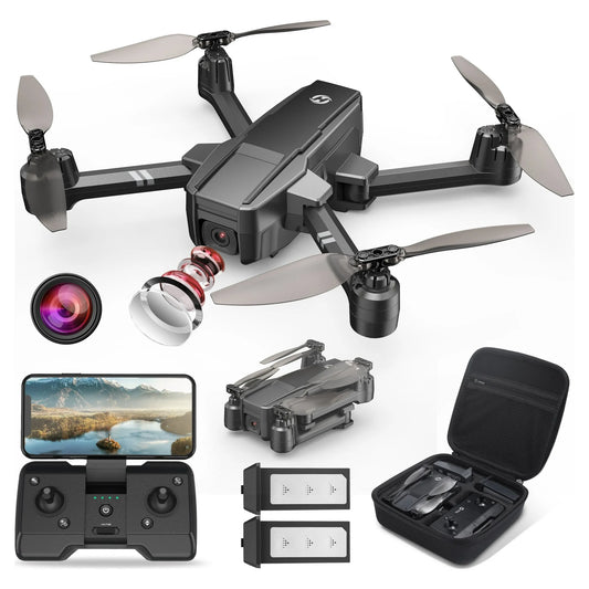 Holy Stone HS440 Drone with 1080P Camera for Adults, Foldable FPV RC Quadcopter Drone with Auto Hover, Gravity Sensor and 2 Batteries for Play Outdoor