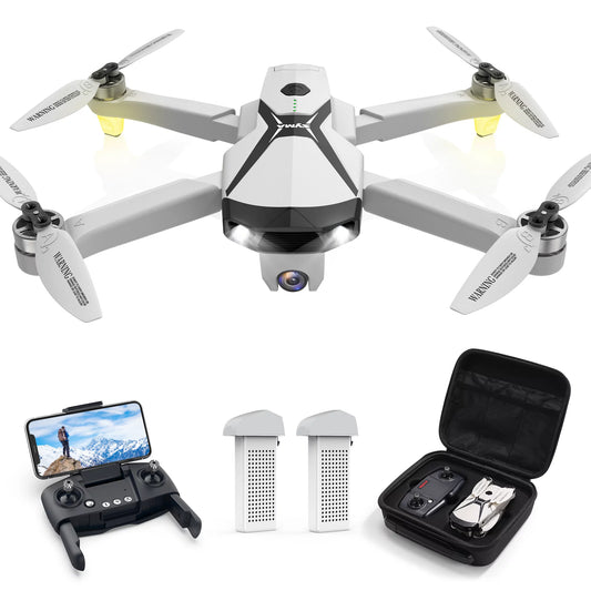 Syma Z6pro Foldable GPS Drone with 4K HD Camera for Adults, FPV RC Quadcopter with Brushless Motors, Auto Return Home, 2 Batteries 48 Min Flight Time, Grey