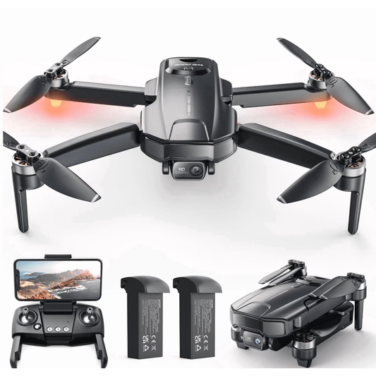 Drones with Camera for Adults 4K, Wefone WF31 GPS Foldable Quadcopter for Beginners with Brushless Motor, 2 Batteries for 50 Min Flight Time, Black