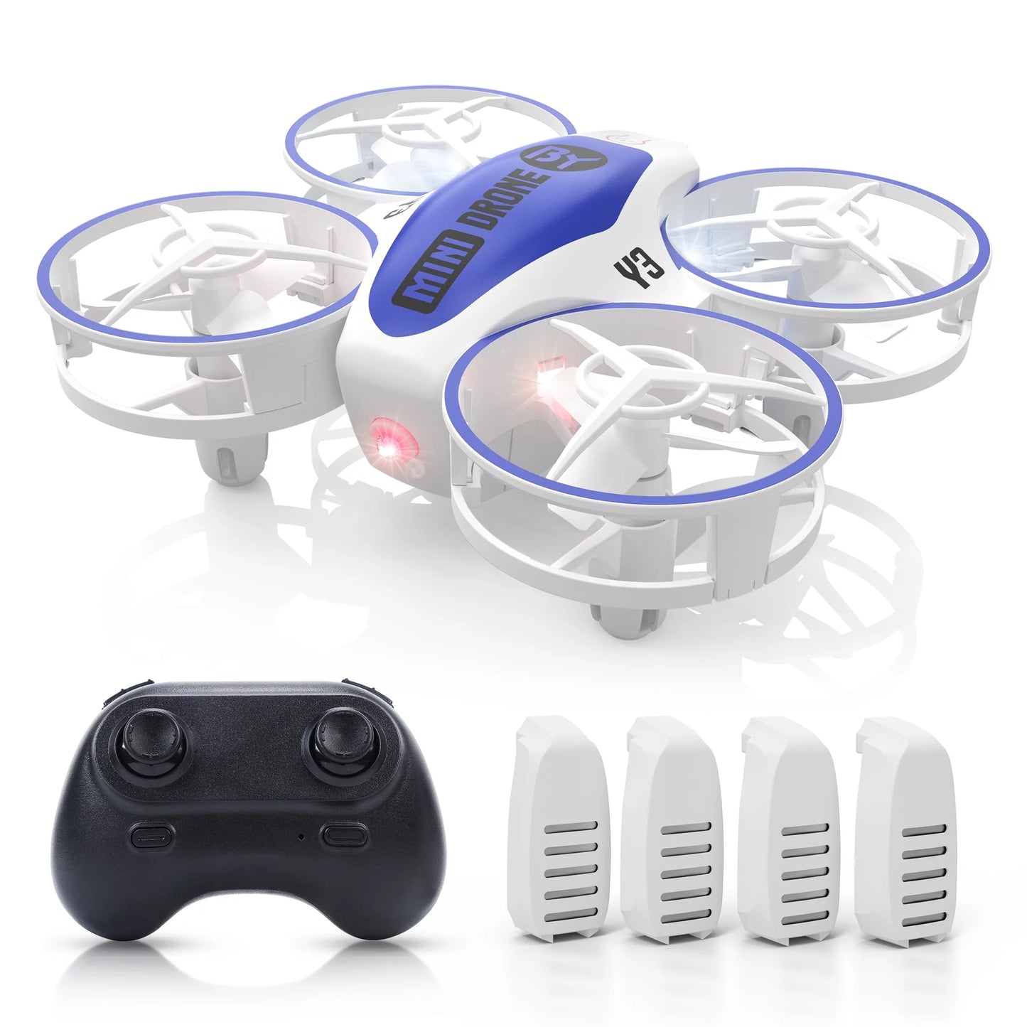 X11 Mini Drone for Kids & Beginners, Portable Hand Operated Propeller RC Quadcopter Drone with LED Light, 4 Batteries, 3D Flip, Auto Hovering