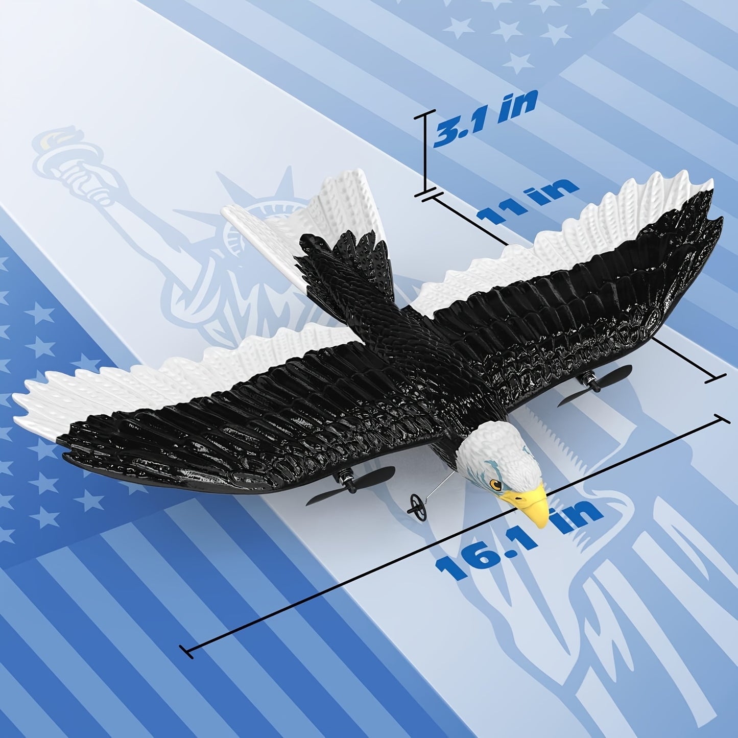 DEERC RC Plane, Remote Control Eagle Plane, RTF Airplane, 2.4GHZ 2CH Flying Bird with 2 Batteries & Propeller 6-axis Gyro Stabilizer, Easy to Fly for Beginners Adults Kids Boys