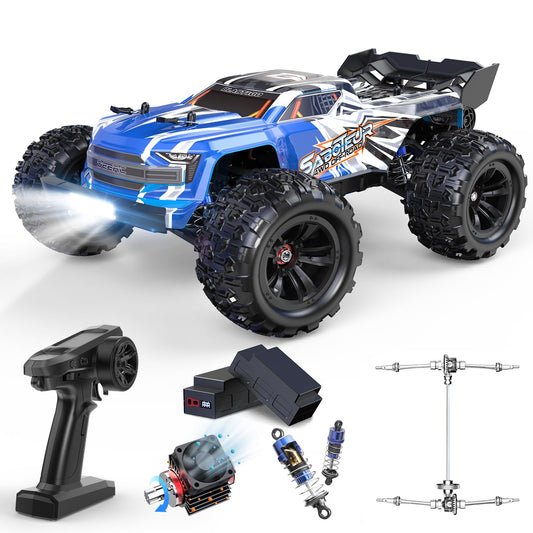 DEERC H16E Brushless Extreme High Speed RC Monster Truck, Max 70kph, 1:16 4X4 RTR Fast RC Cars for Adults, All Terrains Off Road Hobby Electric Vehicle Gift for Boys, 2 Li-po Batteries