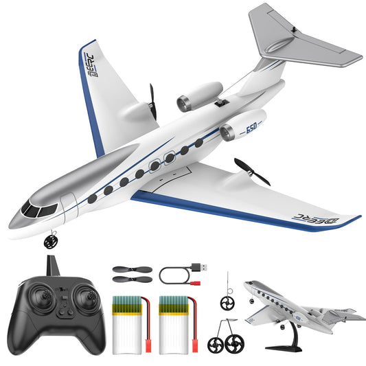 DEERC G650 RC Plane Private Jet,3-CH Remote Control Airplane Toys,2.4GHz 6-axis Gyro Stabilizer RTF Hobby Glider Aircraft Plane Easy to Fly for Beginners Kids Adults